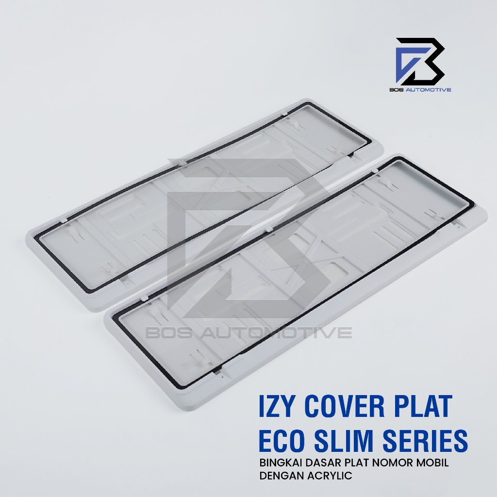 IZY Cover / Dudukan / Tempat / Frame / Breket / Bingkai / Rumah / Tatakan Plat Nomor Mobil Model ECO Slim - foto-produk-3
