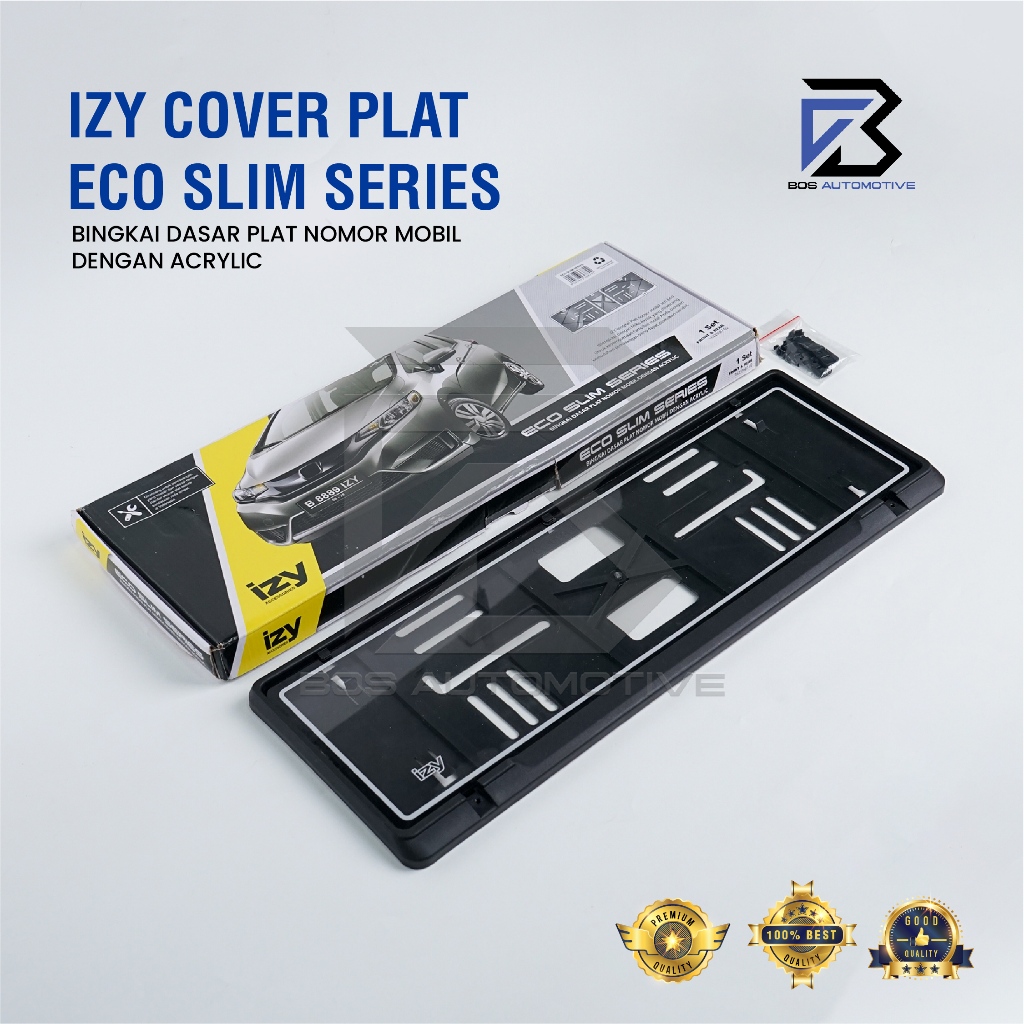 IZY Cover / Dudukan / Tempat / Frame / Breket / Bingkai / Rumah / Tatakan Plat Nomor Mobil Model ECO Slim