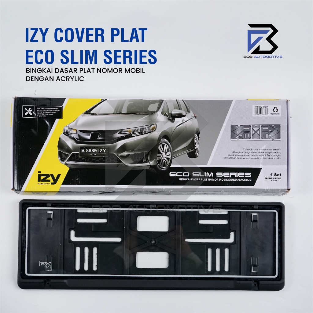 IZY Cover / Dudukan / Tempat / Frame / Breket / Bingkai / Rumah / Tatakan Plat Nomor Mobil Model ECO Slim - foto-variasi-1