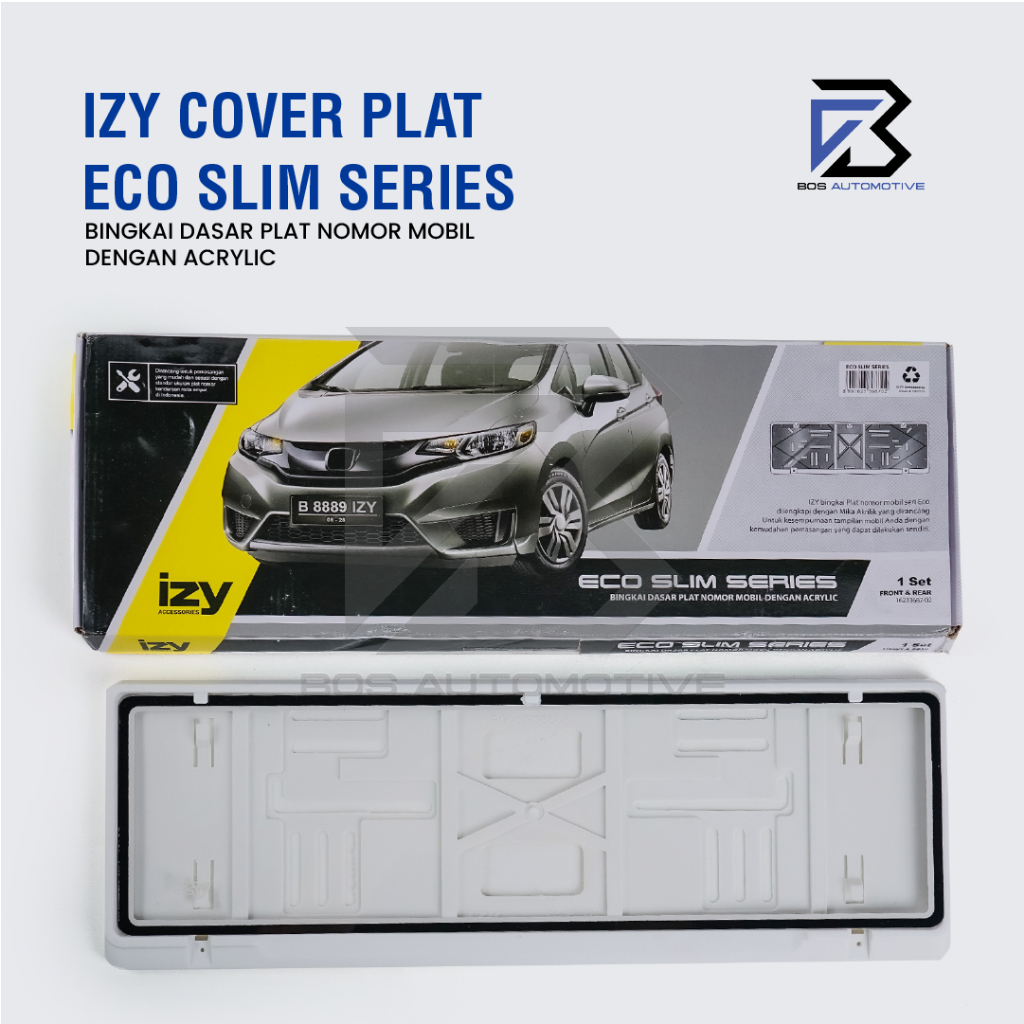 IZY Cover / Dudukan / Tempat / Frame / Breket / Bingkai / Rumah / Tatakan Plat Nomor Mobil Model ECO Slim - foto-variasi-2