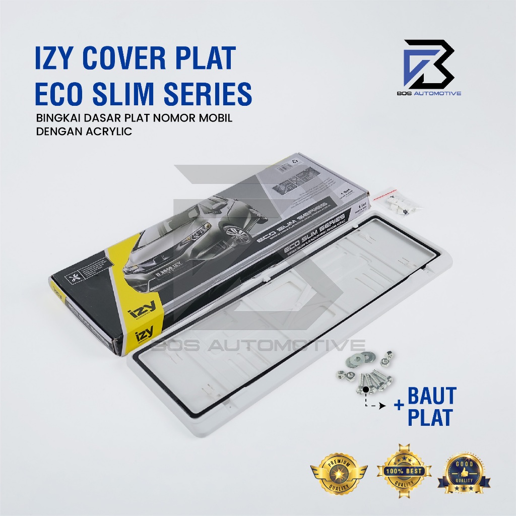 IZY Cover / Dudukan / Tempat / Frame / Breket / Bingkai / Rumah / Tatakan Plat Nomor Mobil Model ECO Slim - foto-variasi-4