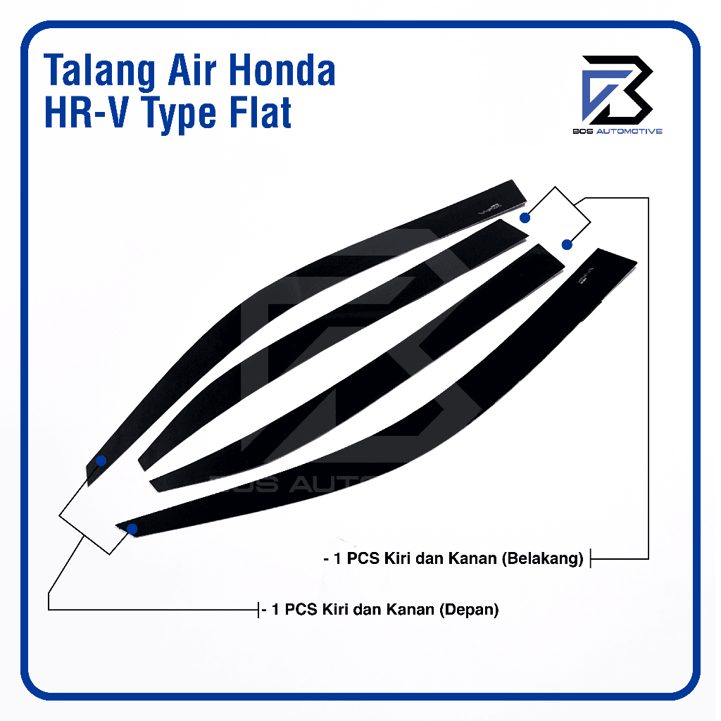 Talang Air Pintu Mobil Honda HRV 2015 - 2020 Model Flat Rata 4 Pintu - foto-produk-4