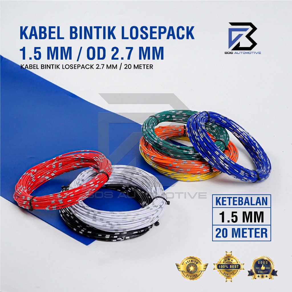 Kabel Bintik AVSS 1.5MM x 20M Kabel Otomotif Body Mobil Motor Serabut Tembaga