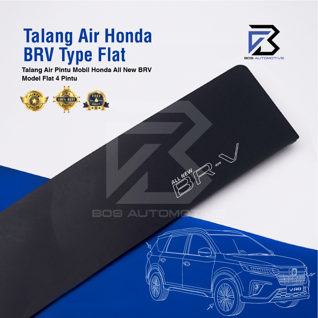 Talang Air Pintu Mobil Honda BRV 2015 - 2017 Model Flat Rata 4 Pintu