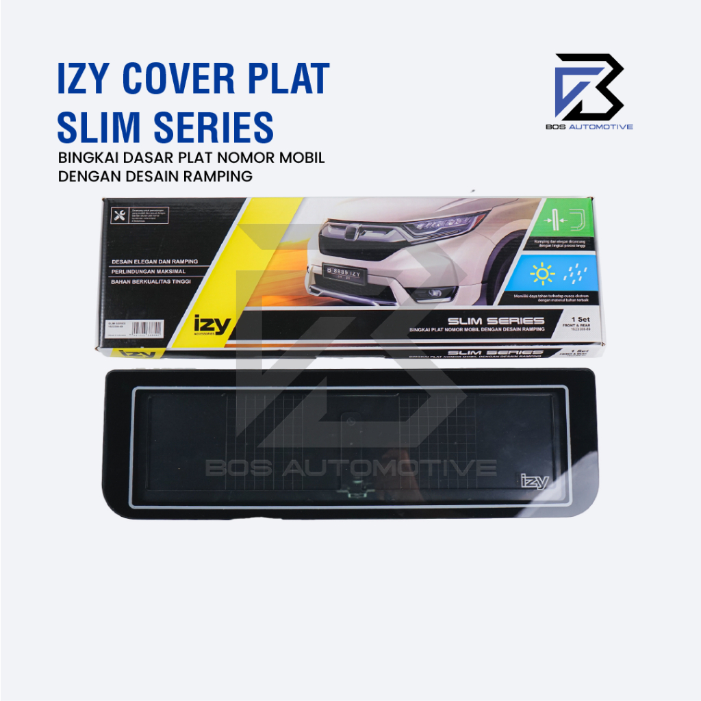 IZY Cover / Dudukan / Tempat / Frame / Breket / Bingkai / Rumah / Tatakan Plat Nomor Mobil Model Slim Series - foto-produk-5