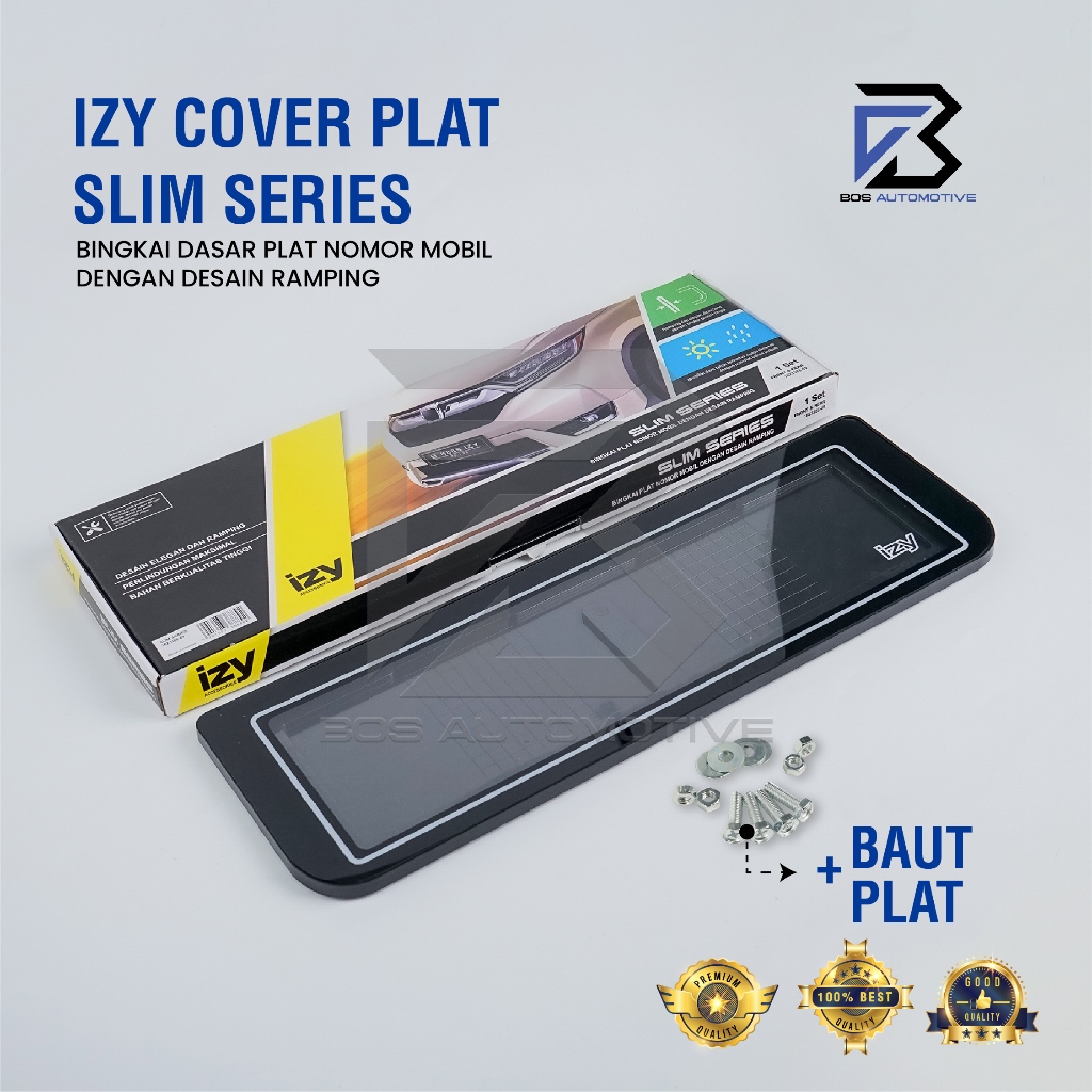 IZY Cover / Dudukan / Tempat / Frame / Breket / Bingkai / Rumah / Tatakan Plat Nomor Mobil Model Slim Series - foto-variasi-3