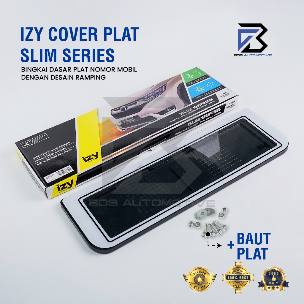 IZY Cover / Dudukan / Tempat / Frame / Breket / Bingkai / Rumah / Tatakan Plat Nomor Mobil Model Slim Series - foto-variasi-4