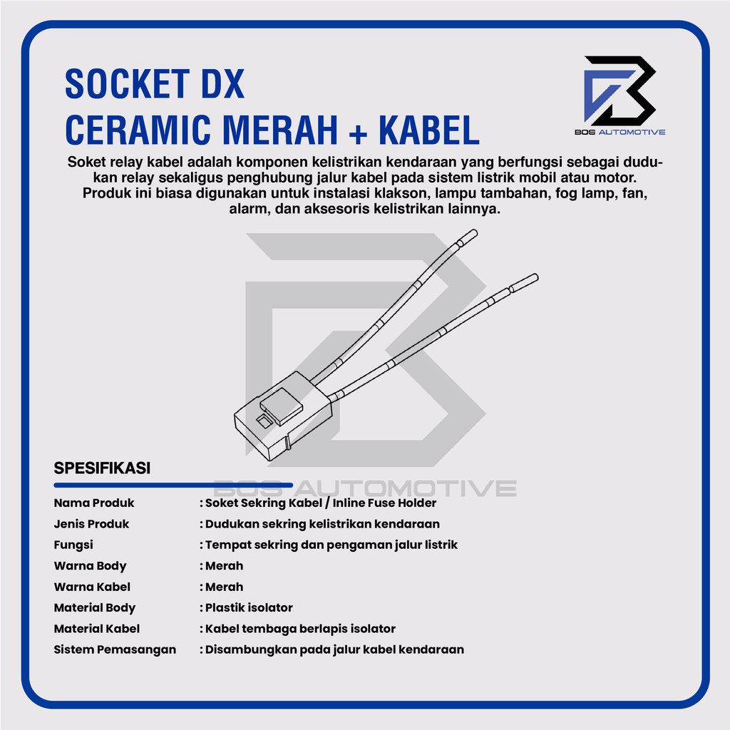 Soket Sikring Keramik / Rumah Sikring Tancap / Socket Sekring Fuse Box Ceramic - foto-produk-2