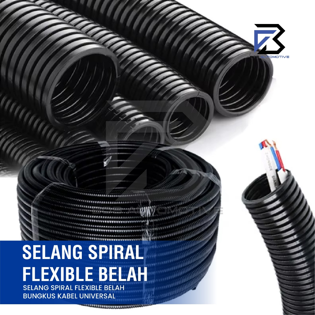 Selang Spiral Flexible Model Belah 25MM x 50M Pembungkus Kabel Mobil Motor Universal - foto-produk-4