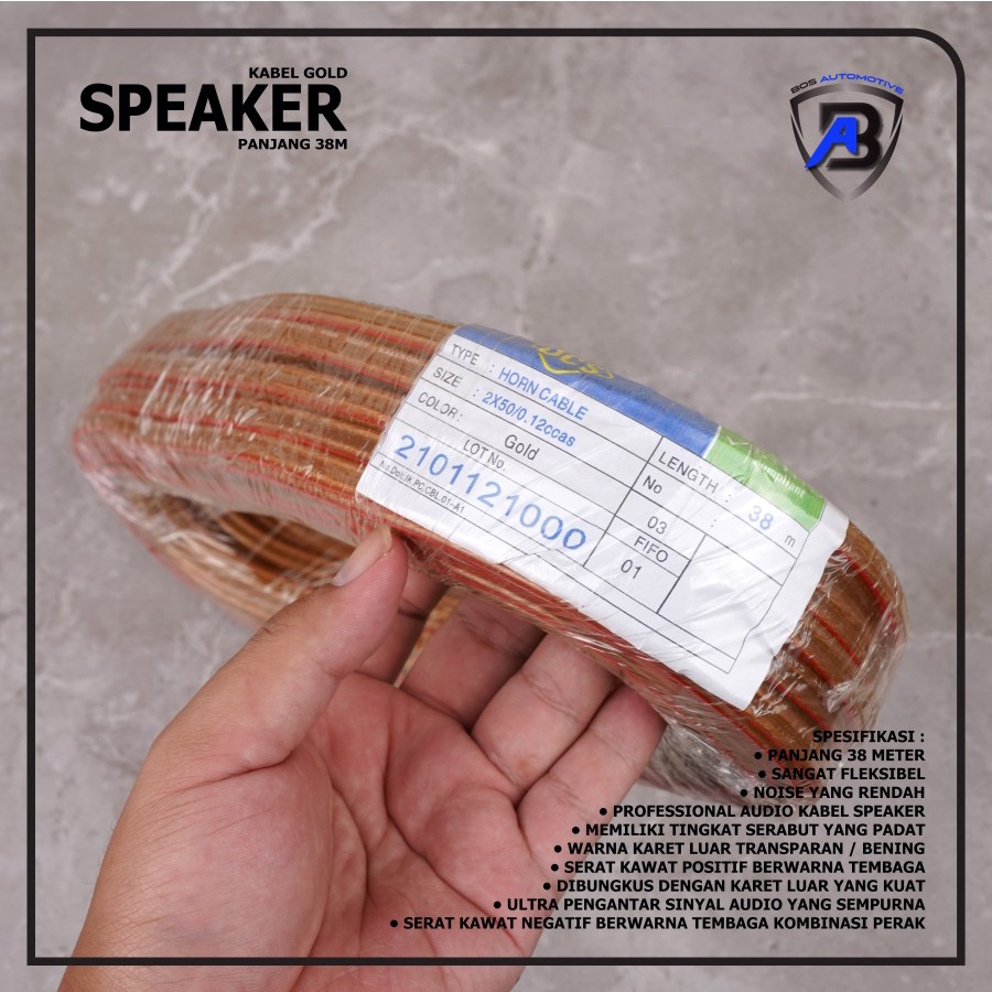 [DCS] Kabel Speaker / Kabel Klakson / Kabel Audio Mobil 2x50 0.112ccas 38M Serabut Tembaga - foto-produk-1