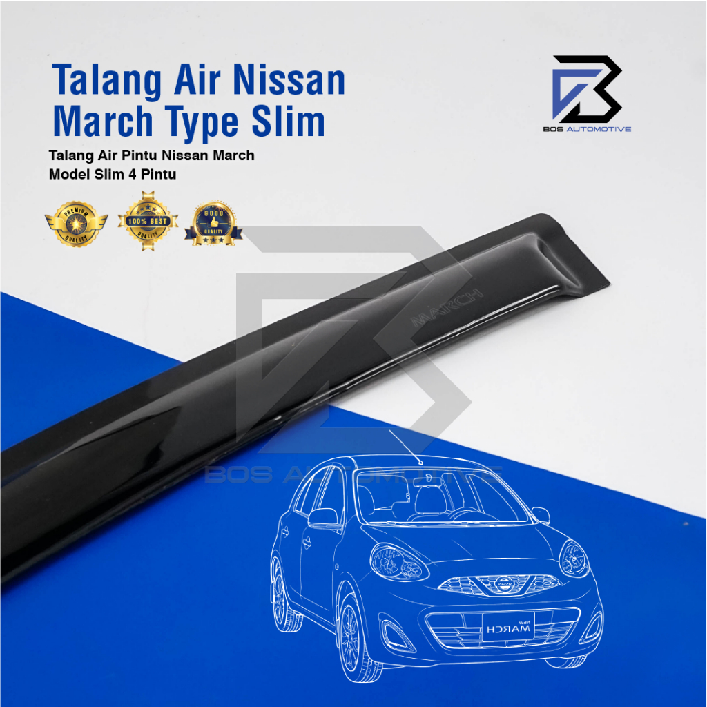 Talang Air Pintu Mobil Nissan March tahun 2010 â€“ 2020 Model Slim 4 Pintu