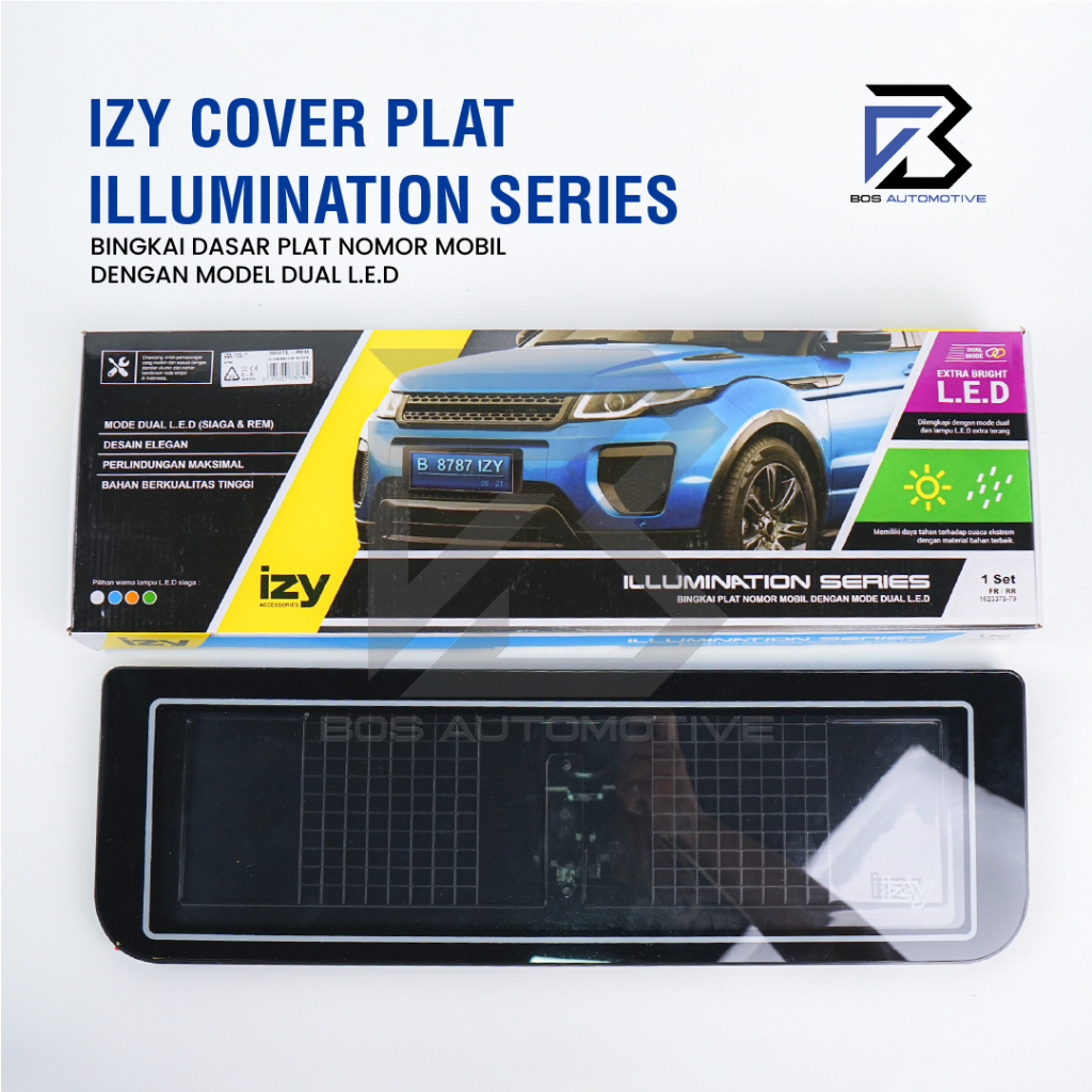 IZY Cover / Dudukan / Tempat / Frame / Breket / Bingkai / Rumah / Tatakan Plat Nomor Mobil Model 2 lampu - foto-produk-7