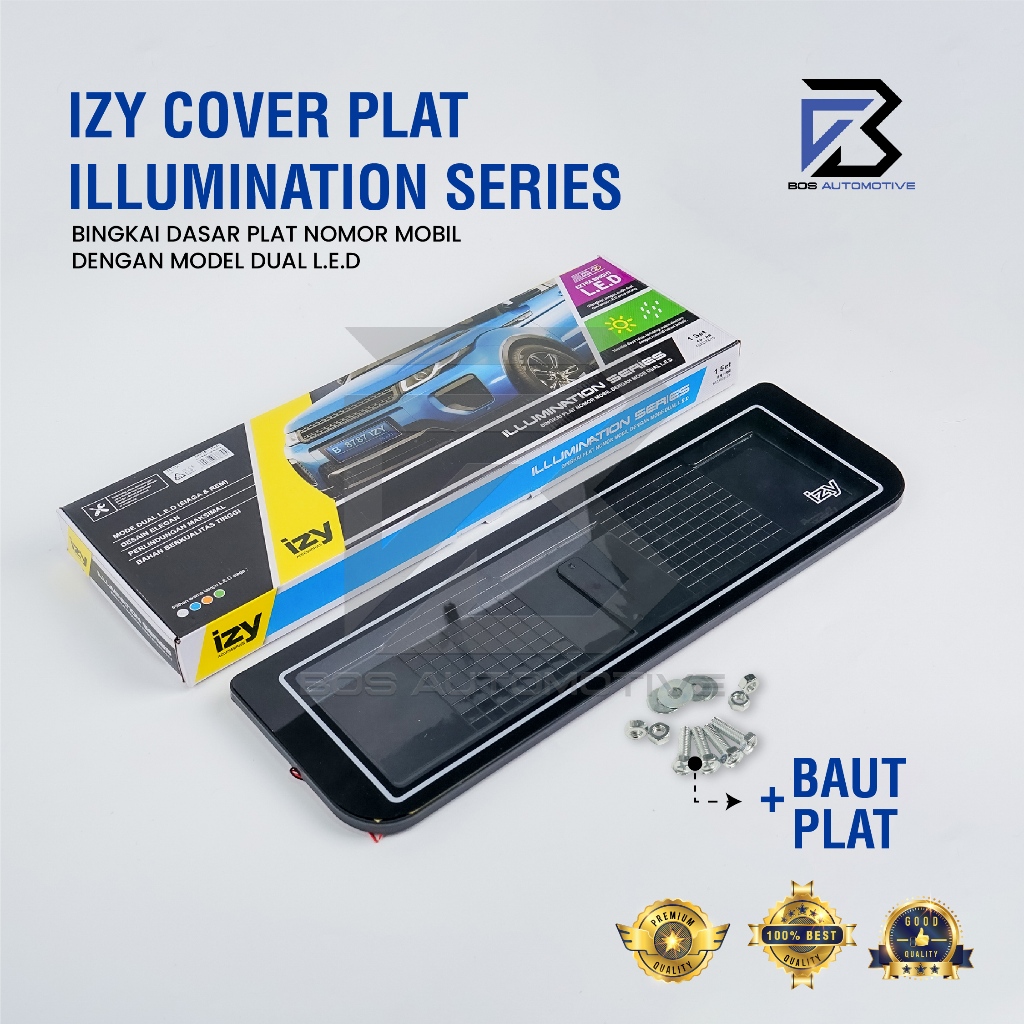 IZY Cover / Dudukan / Tempat / Frame / Breket / Bingkai / Rumah / Tatakan Plat Nomor Mobil Model 2 lampu - foto-variasi-5