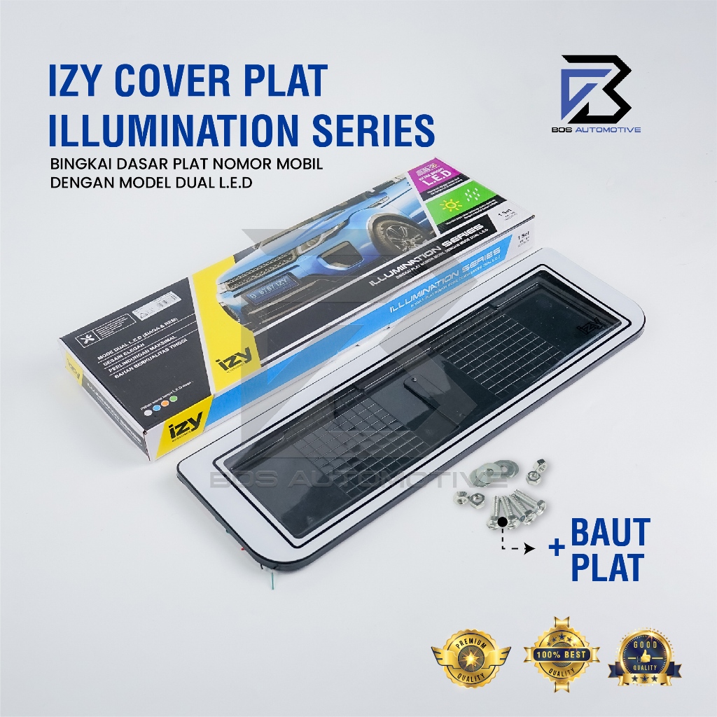 IZY Cover / Dudukan / Tempat / Frame / Breket / Bingkai / Rumah / Tatakan Plat Nomor Mobil Model 2 lampu - foto-variasi-7