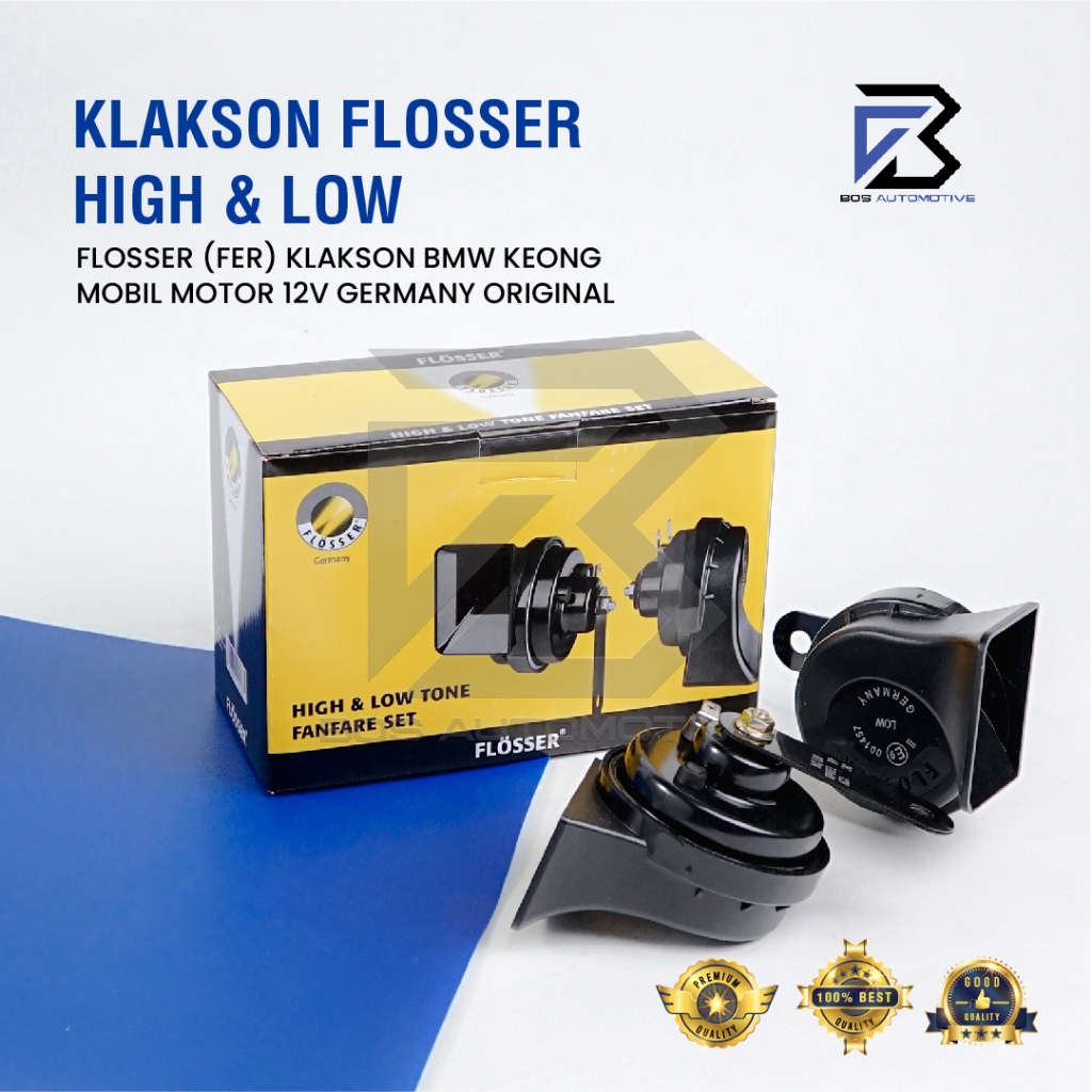 Klakson Keong Mobil Motor FLOSSER BMW Germany dengan Kabel Relay Set Klakson 12v Original - foto-variasi-1