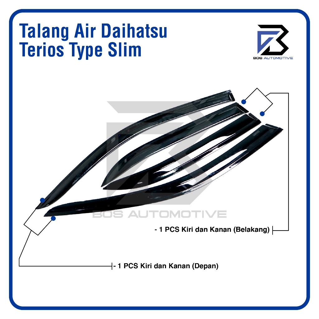 Talang Air Pintu Mobil Daihatsu Terios 2006 â€“ 2015 Model Slim 4 Pintu - foto-produk-3