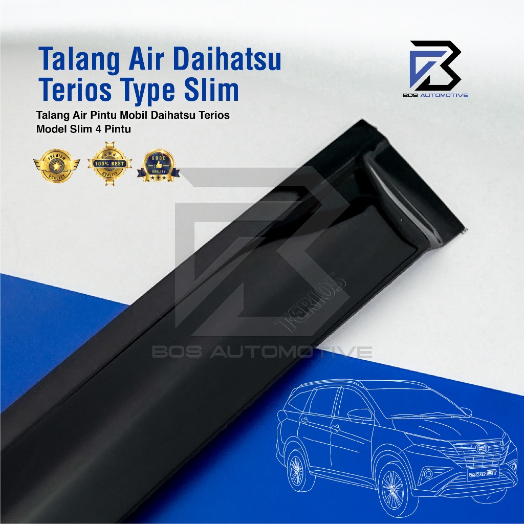 Talang Air Pintu Mobil Daihatsu Terios 2006 â€“ 2015 Model Slim 4 Pintu
