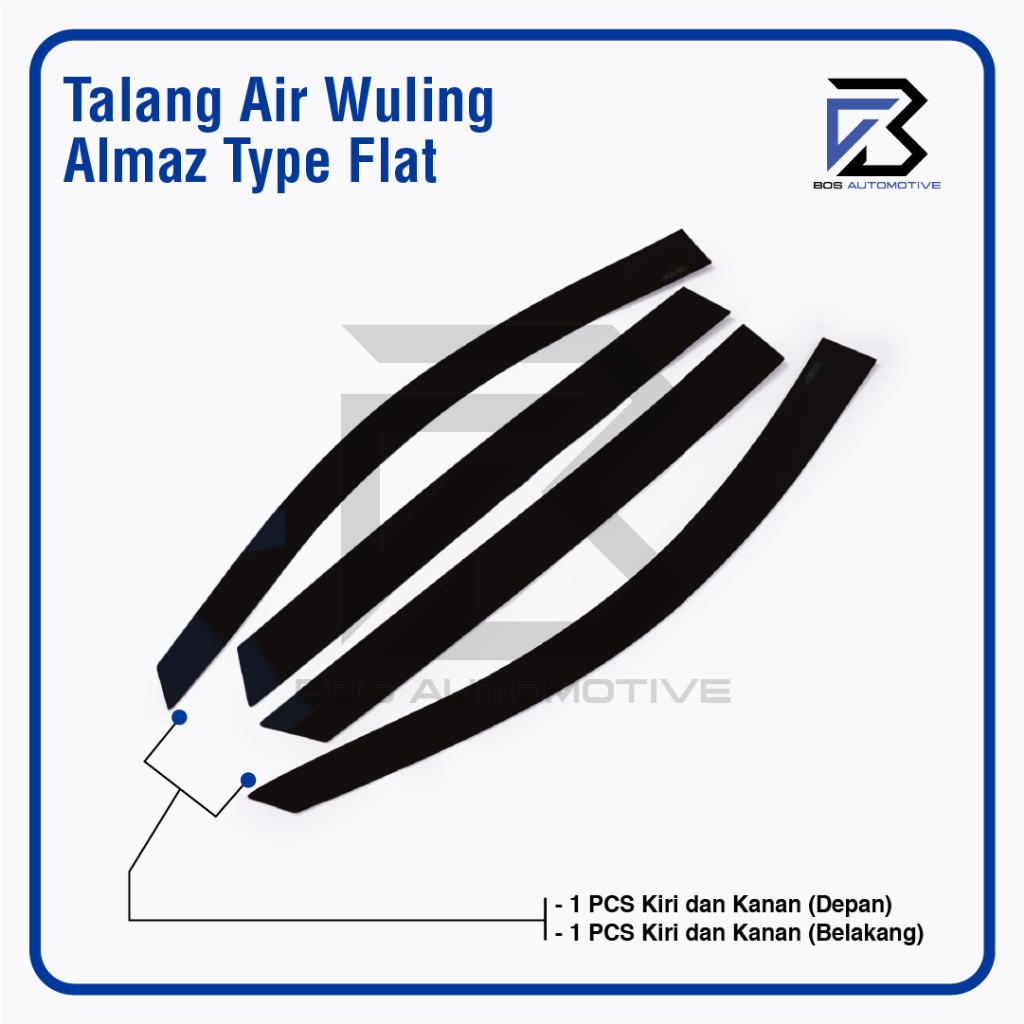 Talang Air Pintu Mobil Wuling Almaz 2019 â€“ 2023 Model Flat Rata 4 Pintu - foto-produk-4