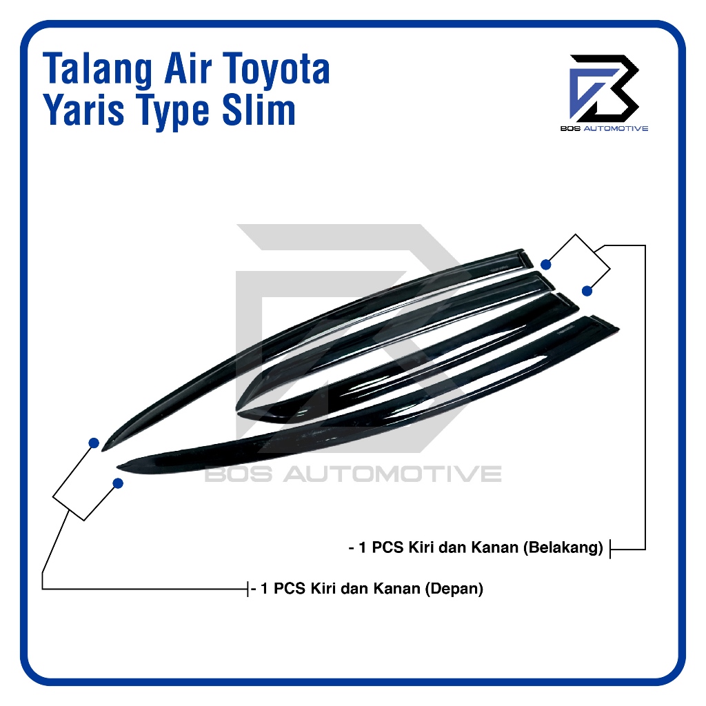 Talang Air Pintu Mobil Toyota Yaris 2004 â€“ 2012 Model Slim 4 Pintu - foto-produk-3