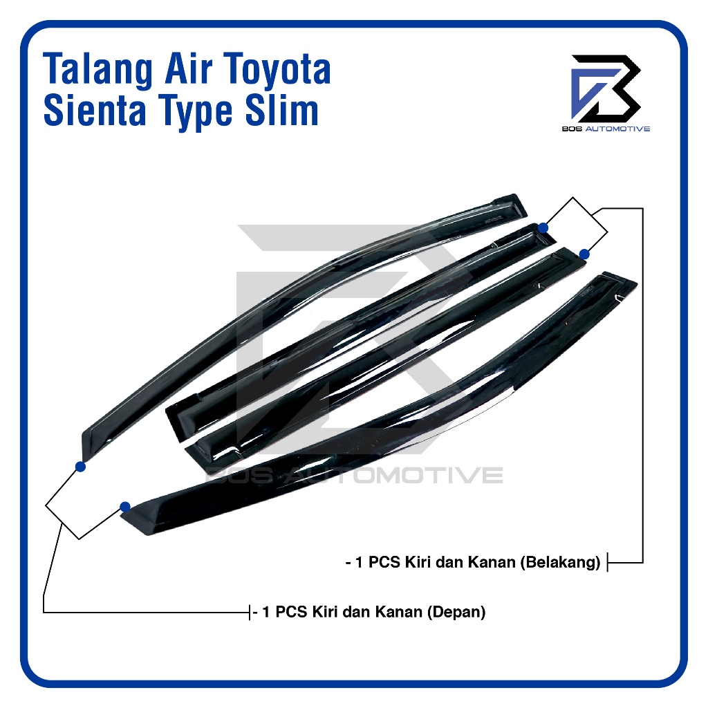 Talang Air Pintu Mobil Toyota Sienta 2016 â€“ 2022 Model Slim 4 Pintu - foto-produk-3