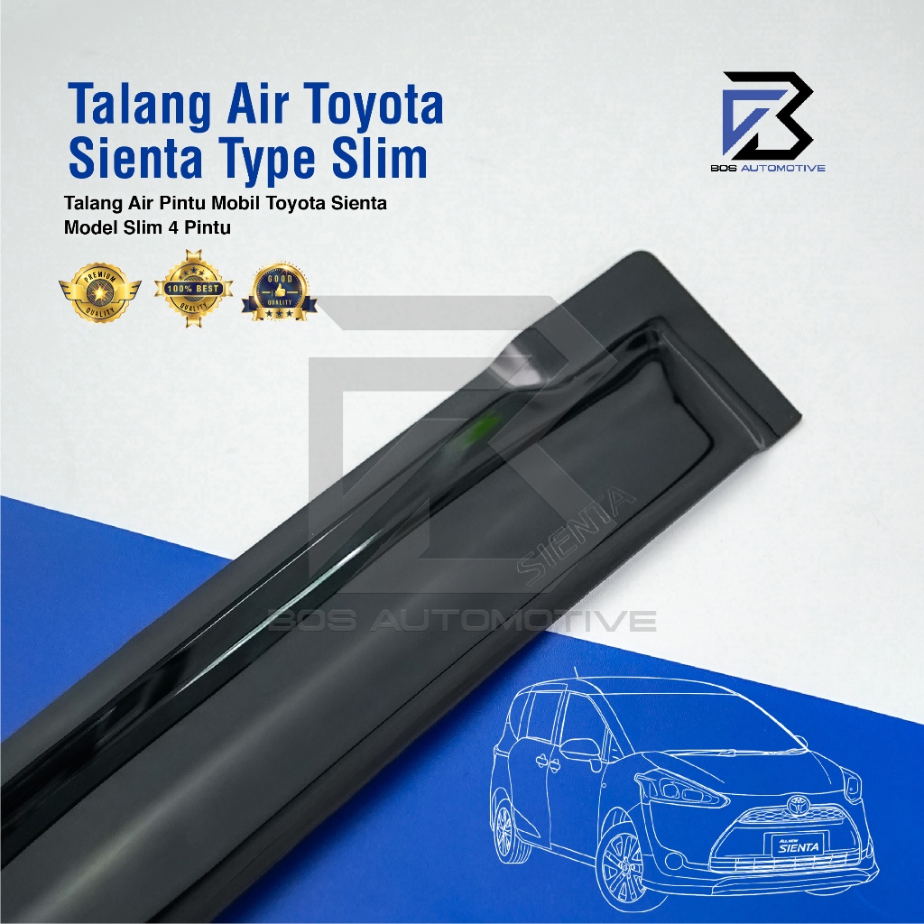 Talang Air Pintu Mobil Toyota Sienta 2016 â€“ 2022 Model Slim 4 Pintu
