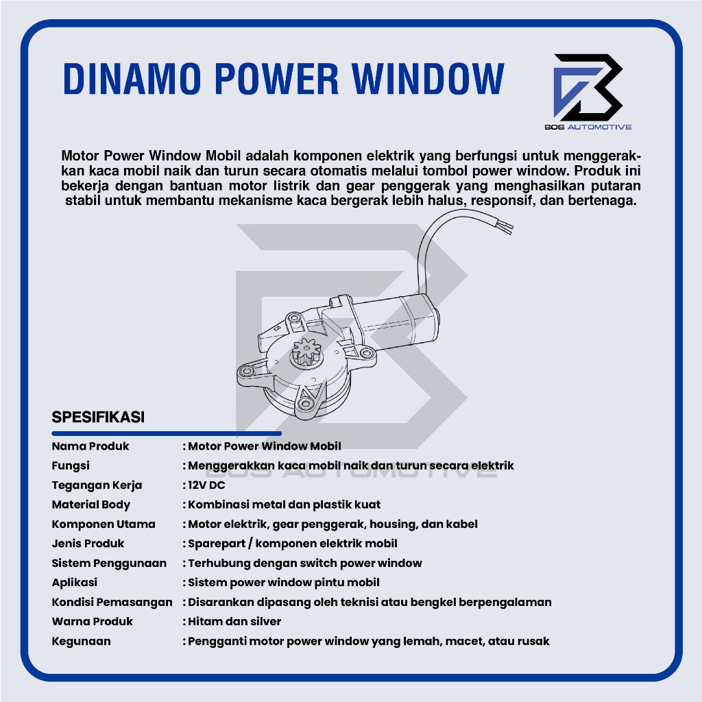 IZY Dinamo Motor Power Window Mobil 4 Baut Kanan Gigi 8 Japan Universal - foto-produk-2