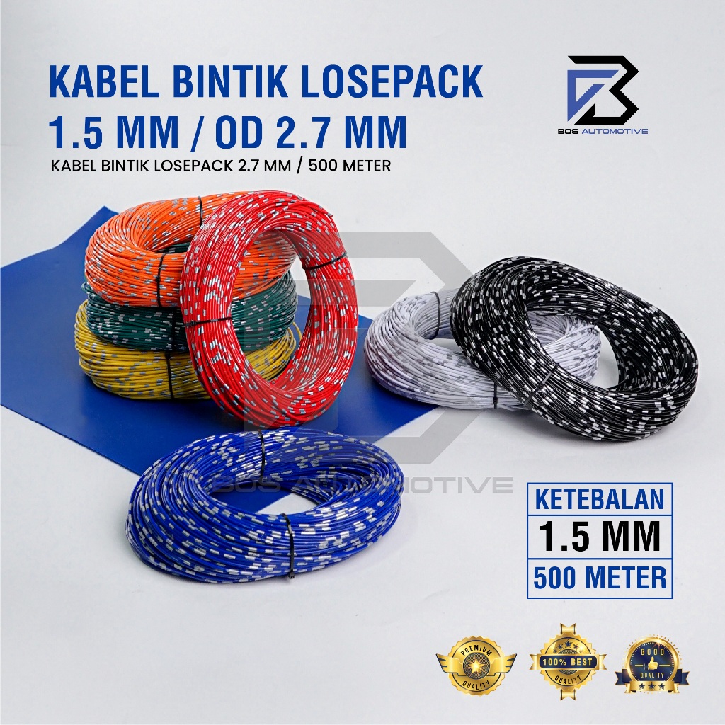 Kabel Bintik AVSS 1.5MM x 500M Kabel Otomotif Body Mobil Motor Serabut Tembaga