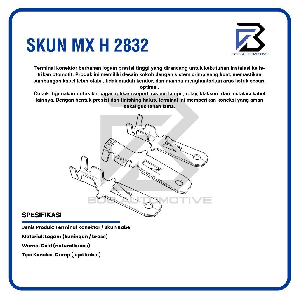 MX Terminal Skun Gepeng Cowok H2832 Male Konektor Kabel Original - foto-produk-2