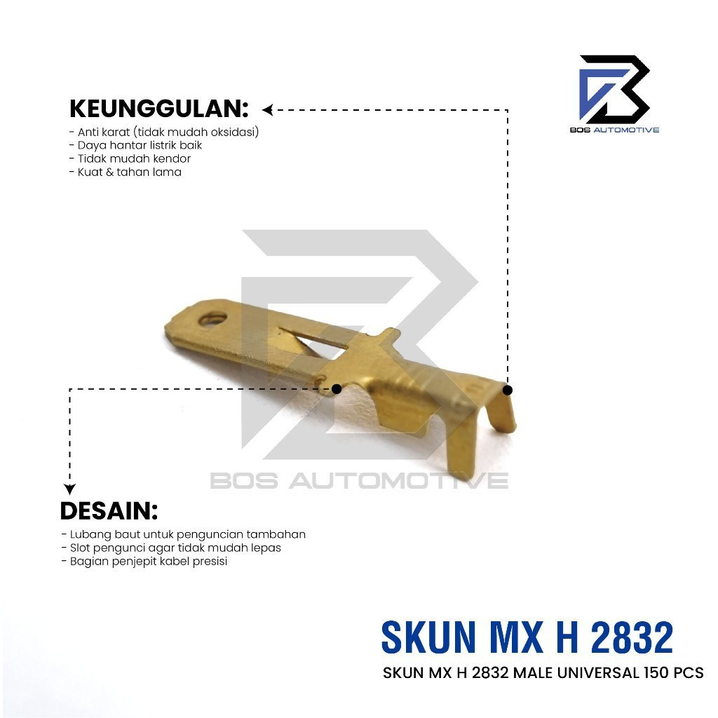 MX Terminal Skun Gepeng Cowok H2832 Male Konektor Kabel Original - foto-produk-3