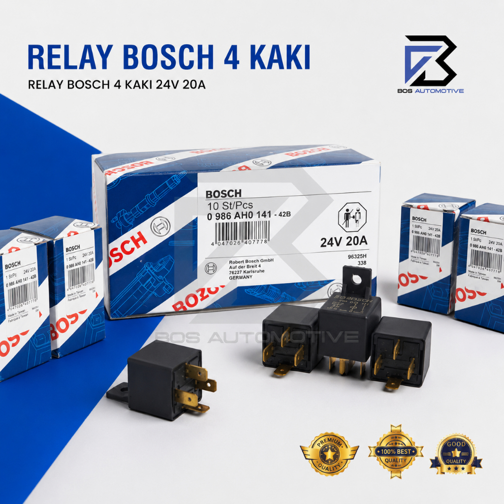 Relay Bosch  Kaki 4 Pin 24 Volt 20 Ampere  Untuk Klakson Lampu Mobil Truk Bus Original - foto-produk-4