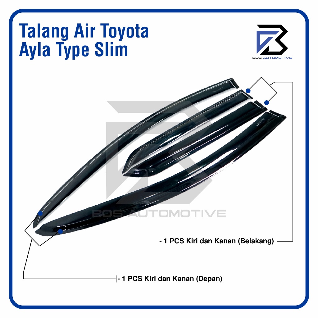 Talang Air Pintu Mobil Daihatsu Ayla 2012 - 2019 Model Slim 4 Pintu - foto-produk-3