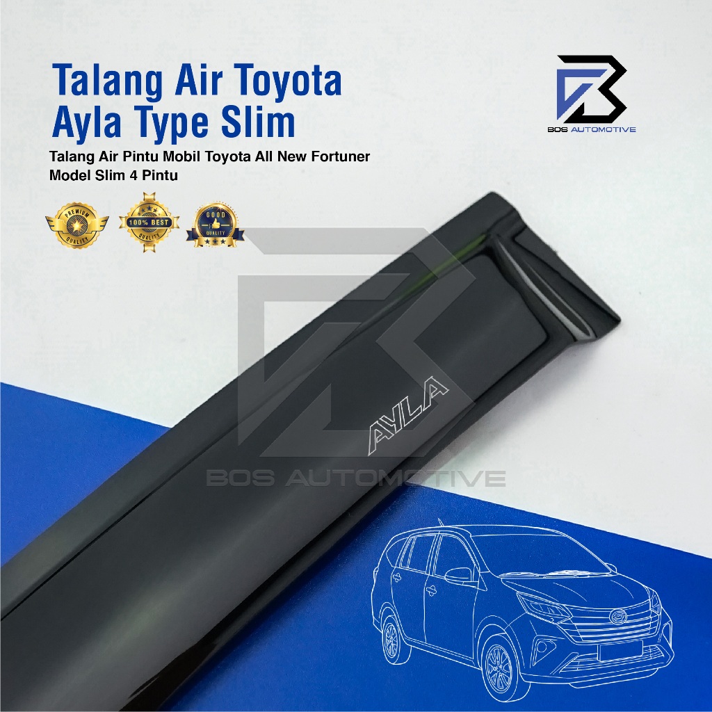 Talang Air Pintu Mobil Daihatsu Ayla 2012 - 2019 Model Slim 4 Pintu