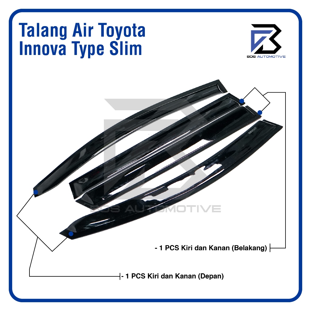 Talang Air Pintu Mobil Toyota Innova 2003 â€“ 2015 Model Slim 4 Pintu - foto-produk-3