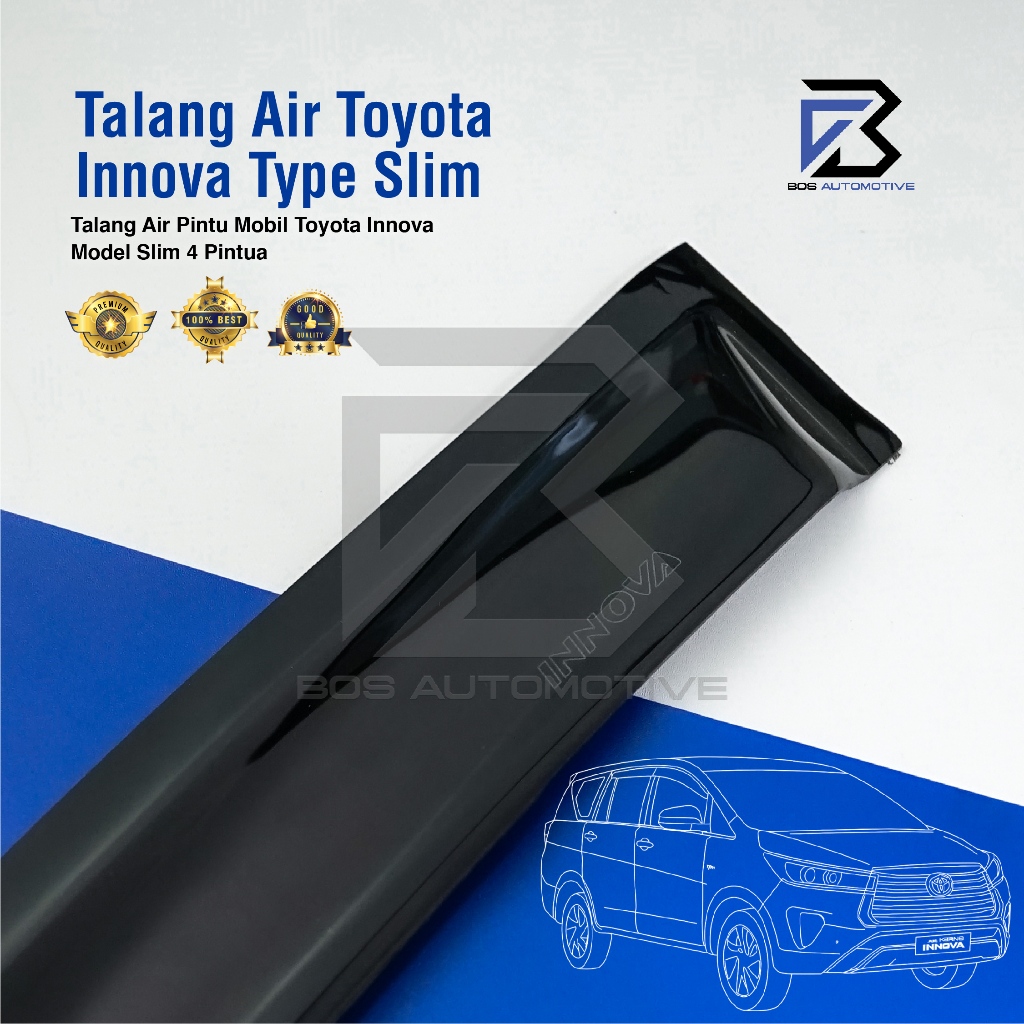 Talang Air Pintu Mobil Toyota Innova 2003 â€“ 2015 Model Slim 4 Pintu