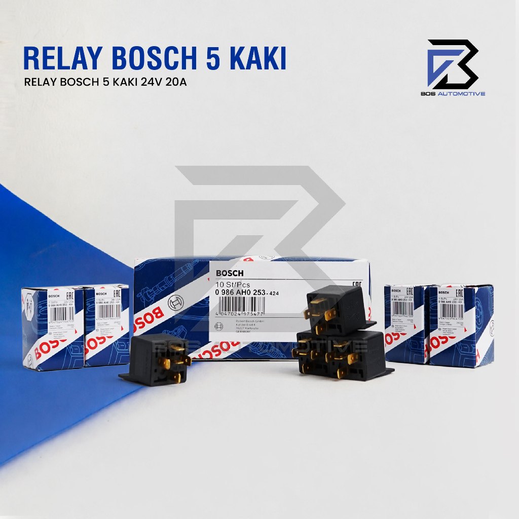 Relay Bosch Kaki 5 Pin 24V 20 Ampere Untuk Klakson Lampu Mobil Truk Bus Original - foto-produk-1