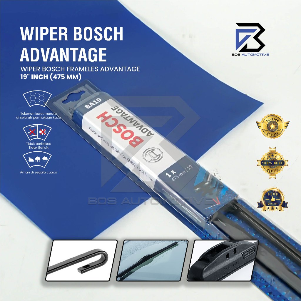 Wiper Blade BOSCH Advantage Besi Kipas Kaca Depan Mobil Frame Hook 14" 16" 17" 18" 19" 20" 21" 22" 24" 26" Inch Original - foto-variasi-5