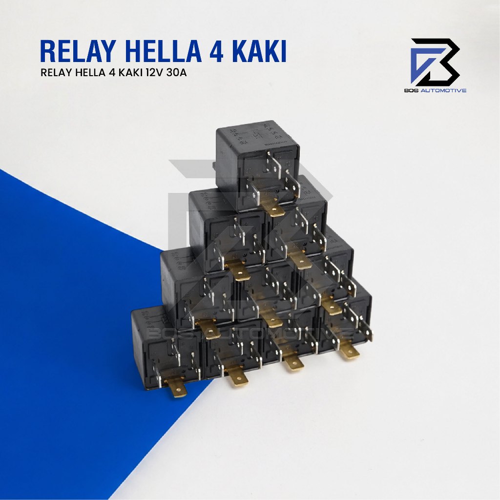 Relay Hella Kaki 4 Pin 12 Volt 30 Ampere  Untuk Klakson Lampu Mobil Motor Original - foto-produk-4