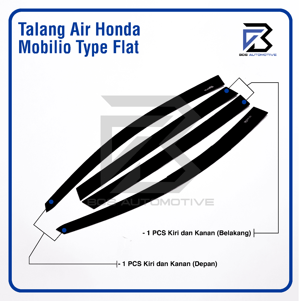 Talang Air Pintu Mobil Honda mobilio 2014 â€“ 2017 Model Flat Rata 4 Pintu - foto-produk-4