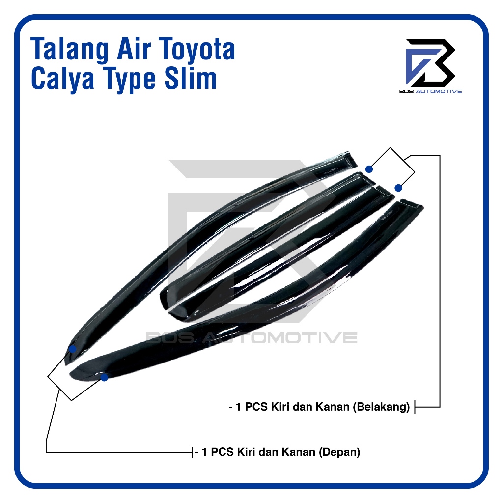 Talang Air Pintu Mobil Toyota Calya 2016 â€“ 2021 Model Slim 4 Pintu - foto-produk-3