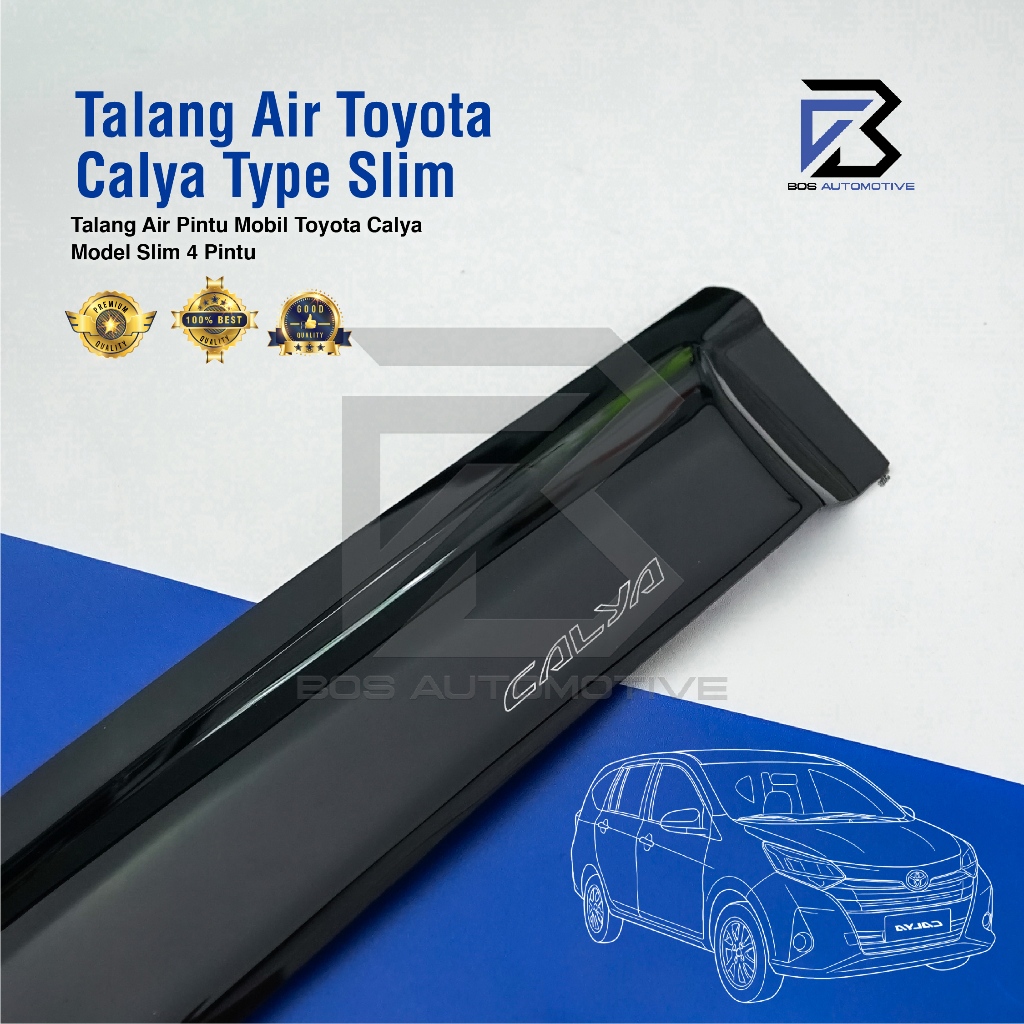 Talang Air Pintu Mobil Toyota Calya 2016 â€“ 2021 Model Slim 4 Pintu