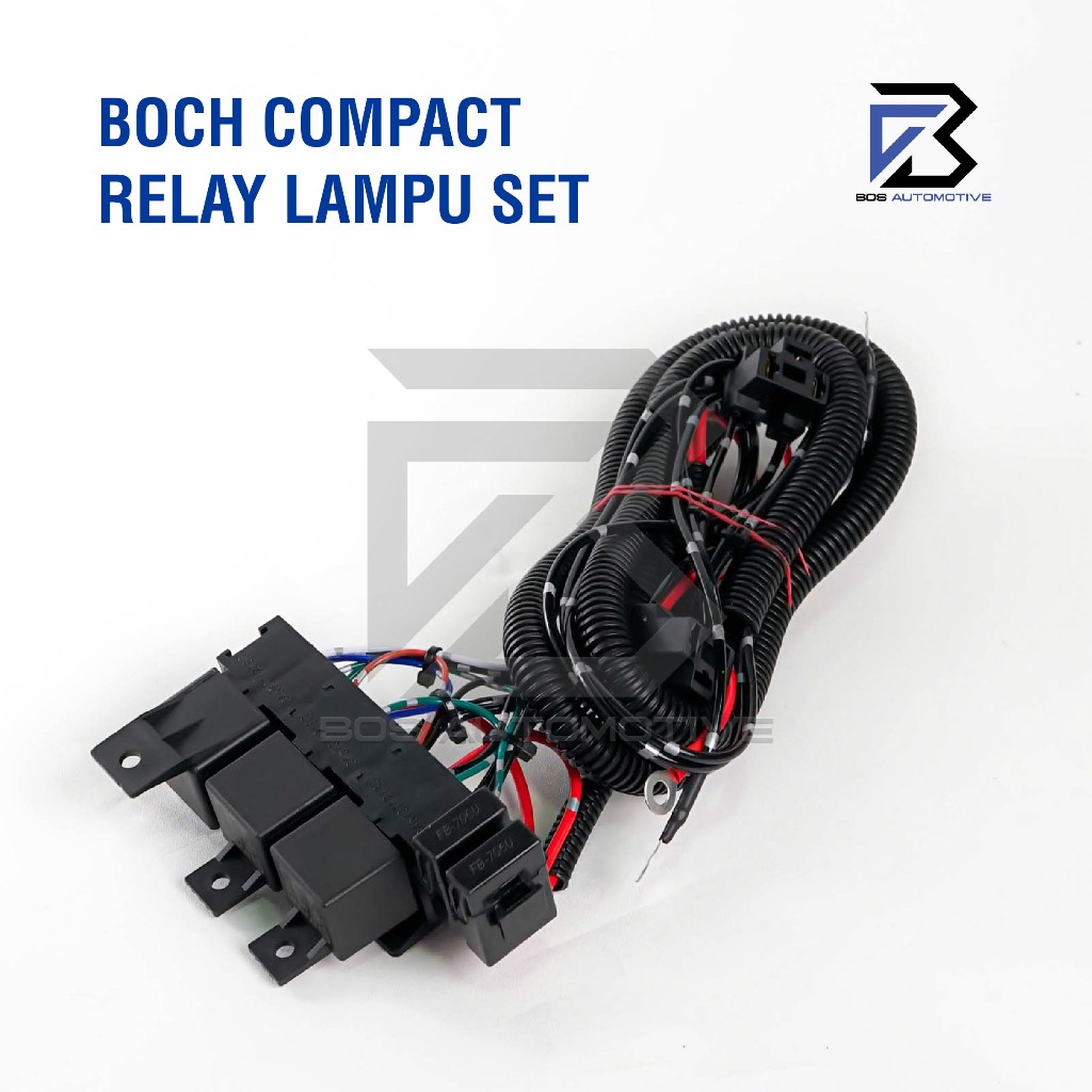 [COMPACT] Kabel Relay Set Lampu H4 Mobil BOSCH D3500 New 3 Relay 12v Untuk 2 Lampu Utama Mobil Universal - foto-produk-1