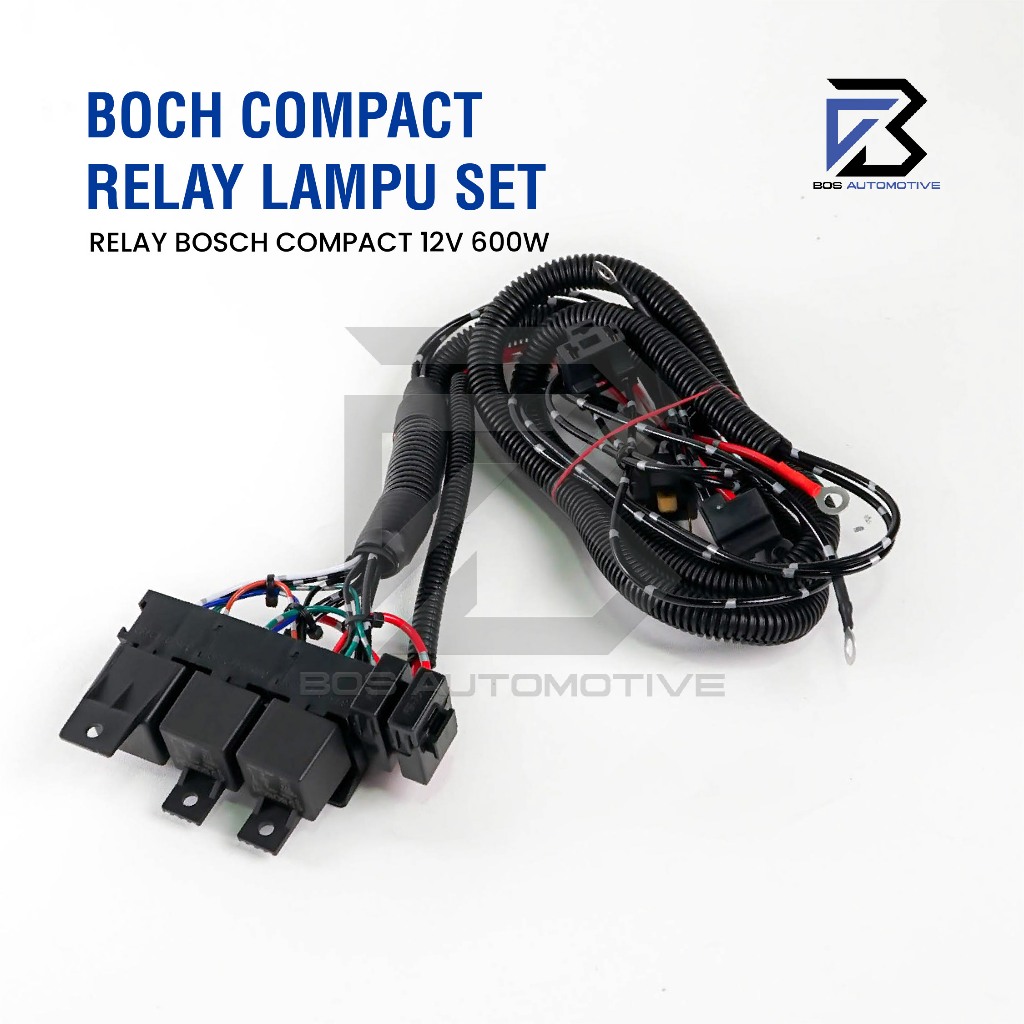 [COMPACT] Kabel Relay Set Lampu H4 Mobil BOSCH D3500 New 3 Relay 12v Untuk 2 Lampu Utama Mobil Universal - foto-produk-3