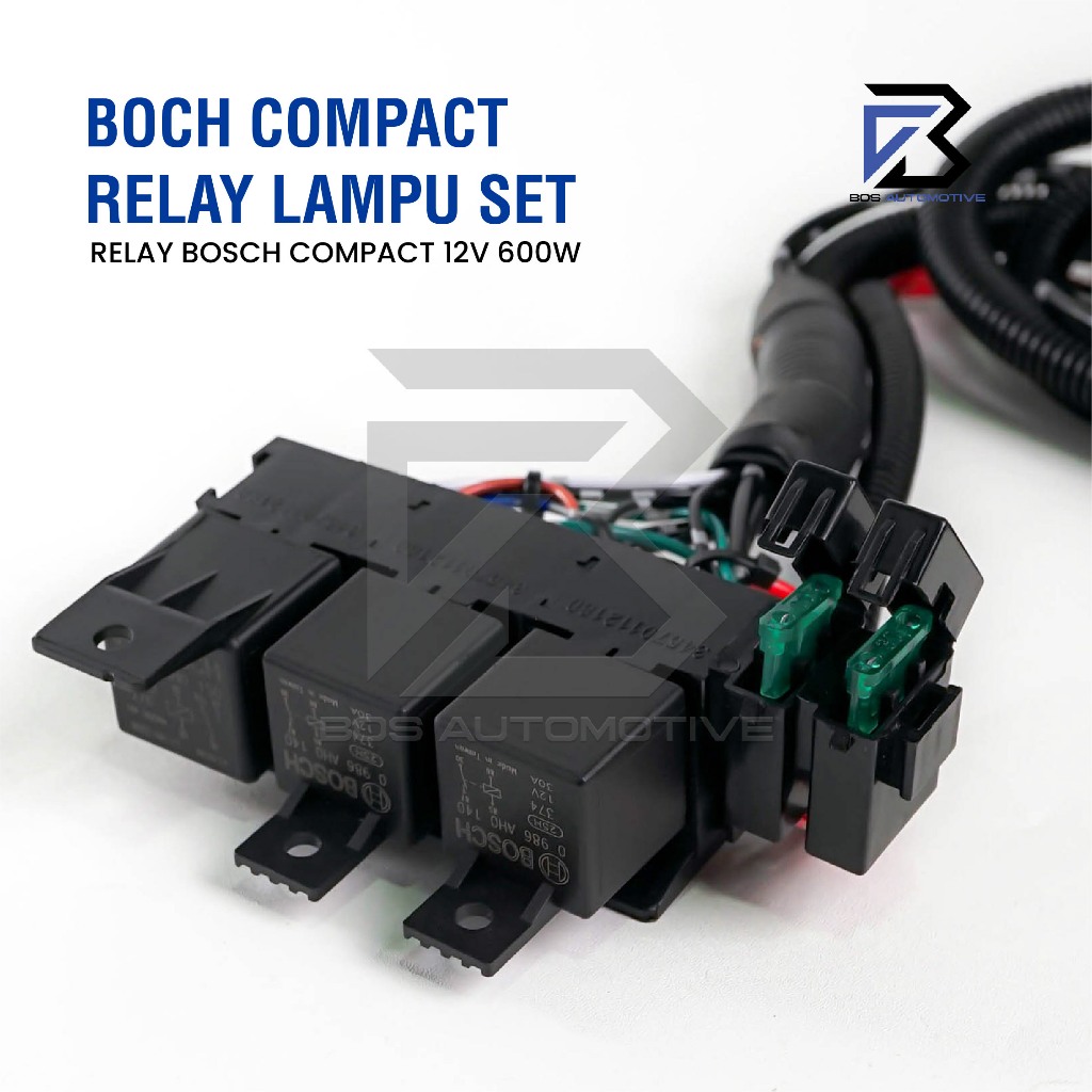 [COMPACT] Kabel Relay Set Lampu H4 Mobil BOSCH D3500 New 3 Relay 12v Untuk 2 Lampu Utama Mobil Universal - foto-produk-4