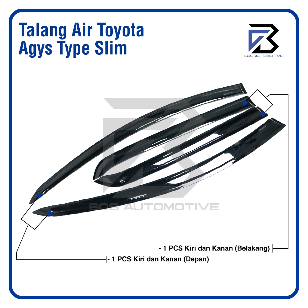 Talang Air Pintu Mobil Toyota Agya 2013 â€“ 2020 Model Slim 4 Pintu - foto-produk-3
