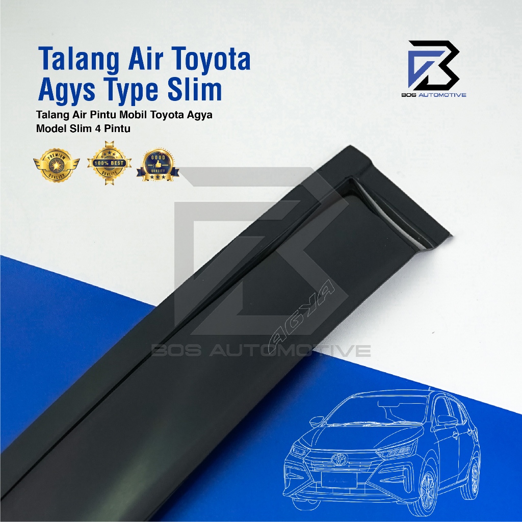 Talang Air Pintu Mobil Toyota Agya 2013 â€“ 2020 Model Slim 4 Pintu - foto-variasi-2