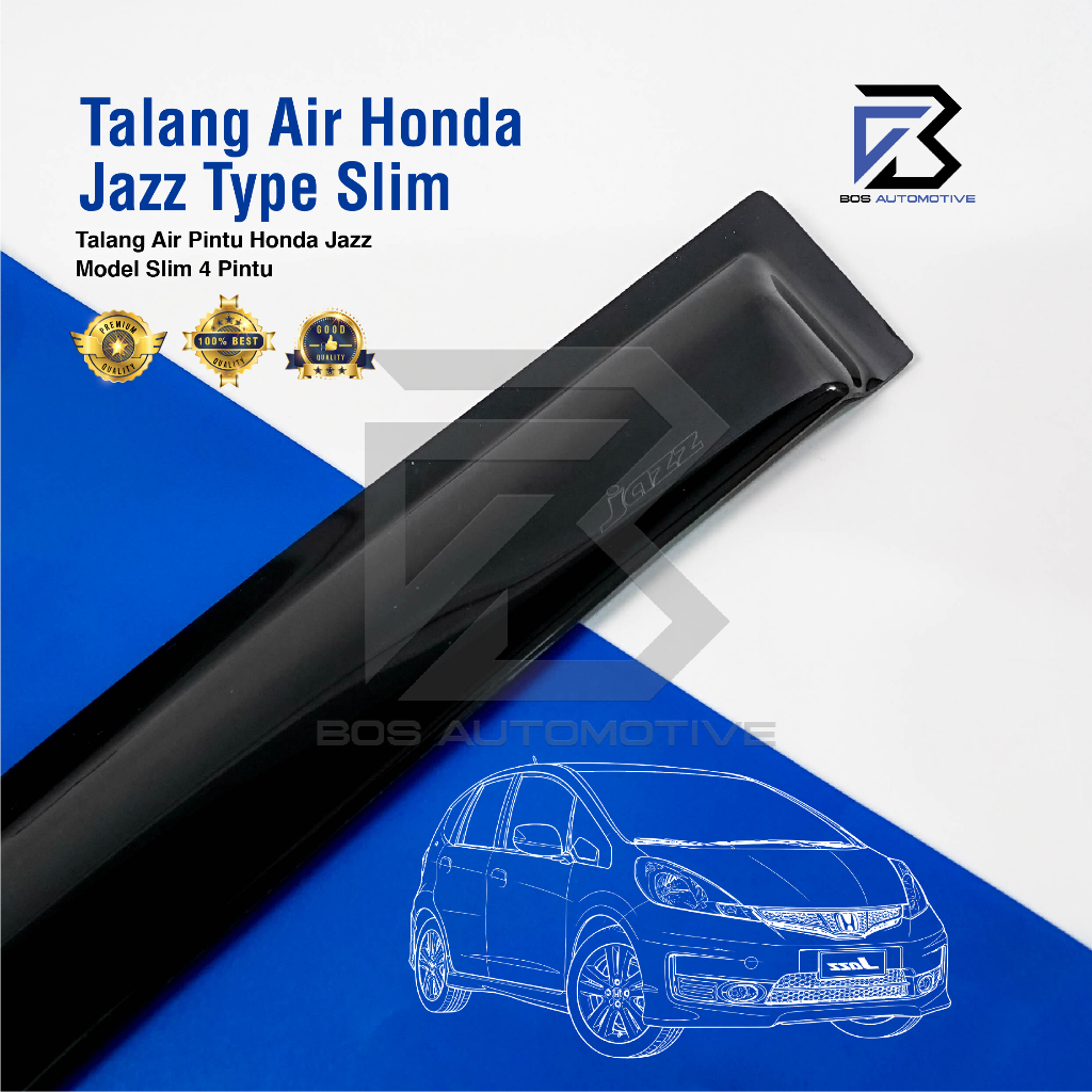 Talang Air Pintu Mobil Honda Jazz 2001 â€“ 2007 Model Slim 4 Pintu