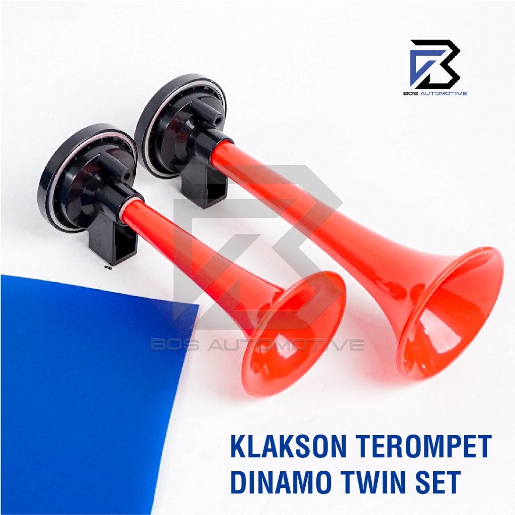 Klakson Mobil 2 Terompet Corong dengan Dinamo 12V 24V Universal - foto-produk-1