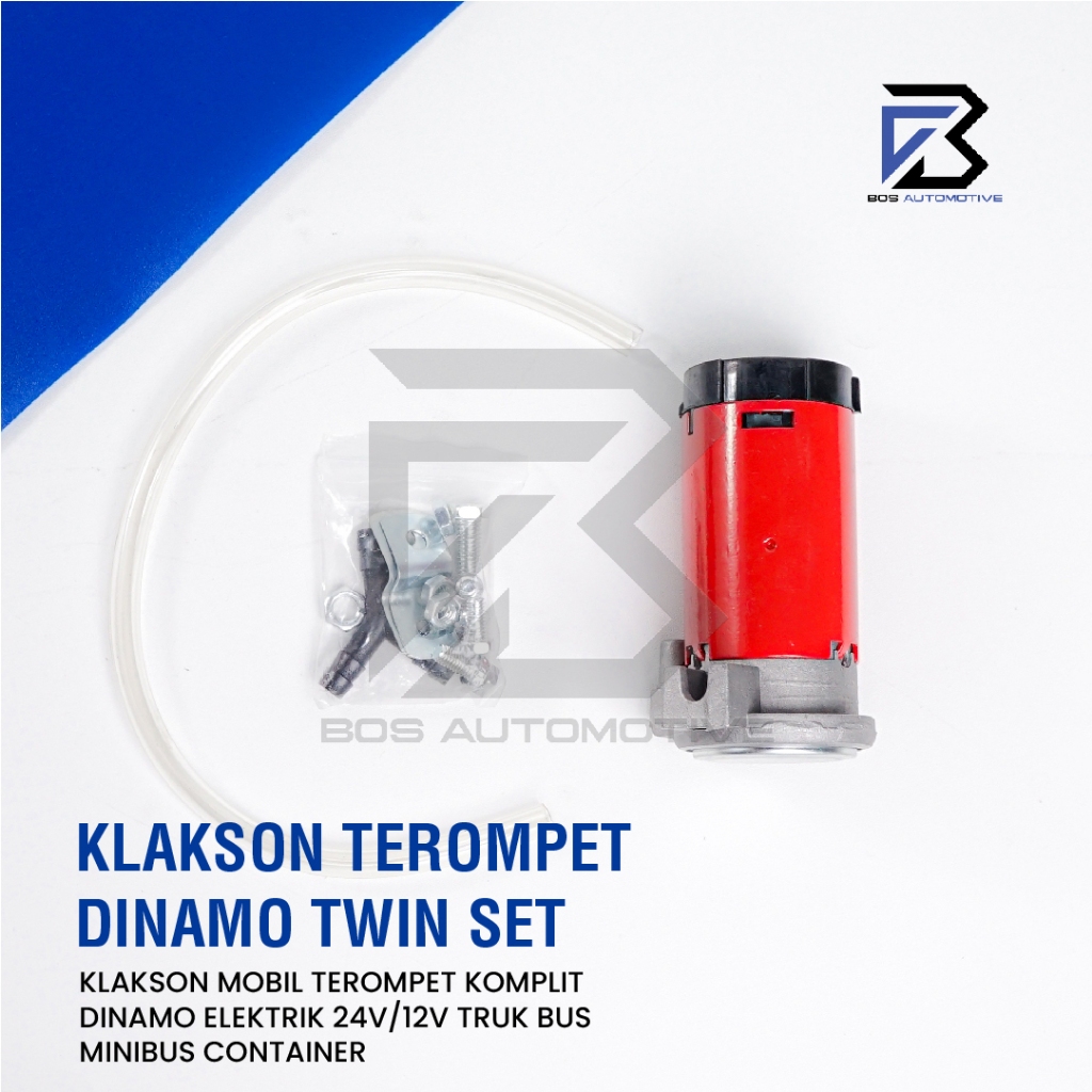 Klakson Mobil 2 Terompet Corong dengan Dinamo 12V 24V Universal - foto-produk-3