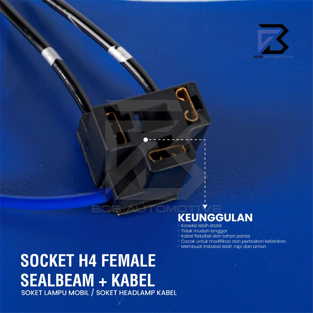 Socket Seal Beam Female / Soket Sealbeam Bohlam Lampu Mobil Motor H4 Cewek - foto-produk-3