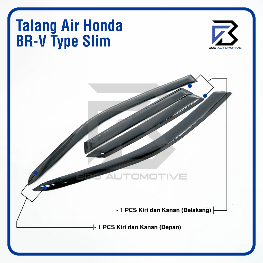 Talang Air Pintu Mobil Honda BRV 2015 - 2017 Model Slim 4 Pintu - foto-produk-3